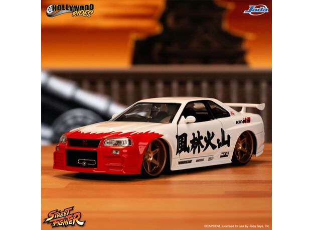 ماشین فلزی نیسان اسکای لاین 2002 مدل GT-R R34 و فیگور فلزی Ryu با مقیاس 1:24, تنوع: 253255071-Ryu, image 3
