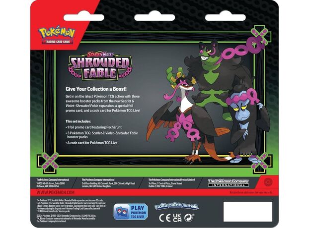 پک کارت بازی 30 تایی Pokemon سری Scarlet and Violet Shrouded Fable مدل Pecharunt, image 5