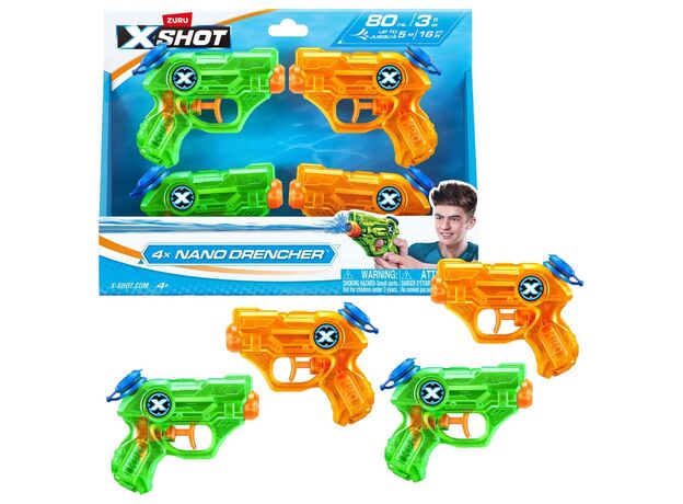 پک 4 تایی تفنگ های آبپاش ایکس شات X-Shot مدل  Nano Drencher, image 