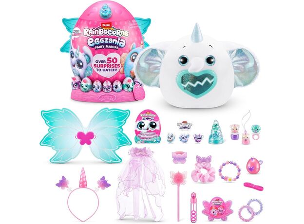 عروسک سورپرایزی رینبوکورنز RainBocoRns سری Eggzania Fairy Mania با شاخ آبی, تنوع: 92115-Blue, image 