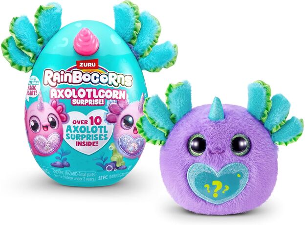 عروسک سورپرایزی رینبوکورنز RainBocoRns سری Axolotlcorn با گوش های آبی, تنوع: 92131-Lulu, image 3