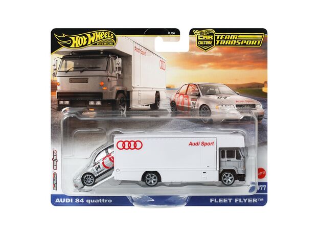 پک دو عددی ماشین‌ و تریلی Hot Wheels Premium سری Team Transport مدل Audi, image 