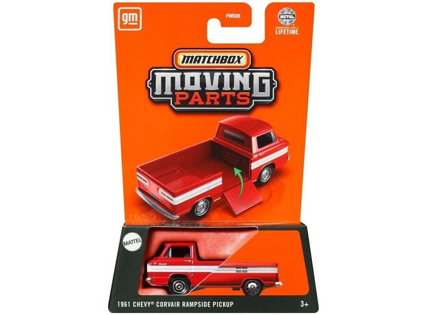 پک تکی ماشین Match Box سری Moving parts مدل 1961 Chevy Corvair Rampside Pickup, تنوع: FWD28 - Chevy Corvair, image 2 پک تکی ماشین Match Box سری Moving parts مدل 1961 Chevy Corvair Rampside Pickup, تنوع: FWD28 - Chevy Corvair, image 2