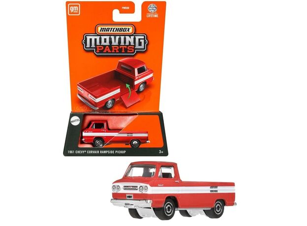 پک تکی ماشین Match Box سری Moving parts مدل 1961 Chevy Corvair Rampside Pickup, تنوع: FWD28 - Chevy Corvair, image  پک تکی ماشین Match Box سری Moving parts مدل 1961 Chevy Corvair Rampside Pickup, تنوع: FWD28 - Chevy Corvair, image