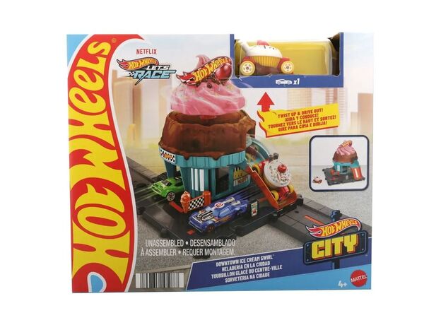پیست ماشین های Hot Wheels سری City مدل Downtown Ice Cream Swirl, تنوع: HDR24-Ice Cream Swirl, image 
