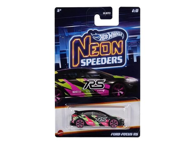 پک تکی ماشین Hot Wheels Premium سری Neon Speeders مدل Ford Focus RS, image 