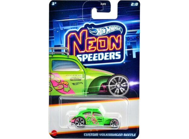 پک تکی ماشین Hot Wheels Premium سری Neon Speeders مدل Custom Volkswagen Beetle, image 