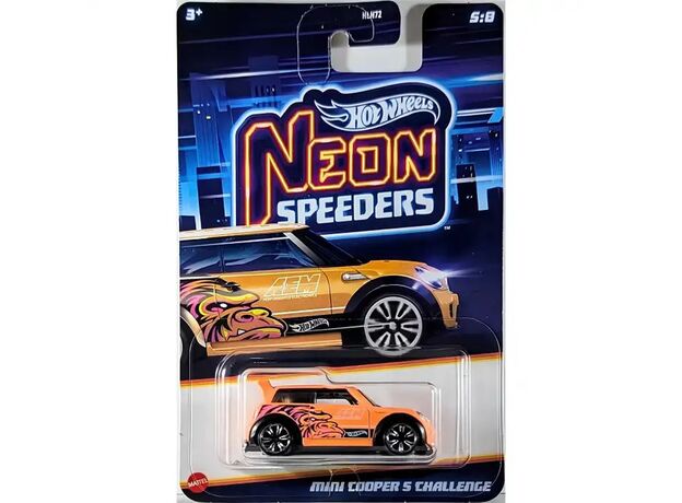 پک تکی ماشین Hot Wheels Premium سری Neon Speeders مدل Mini Cooper S Challenge, image 