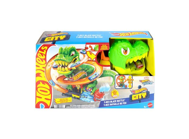 پیست ماشین‌ های Hot Wheels سری City مدل T-Rex Blaze Battle, image 