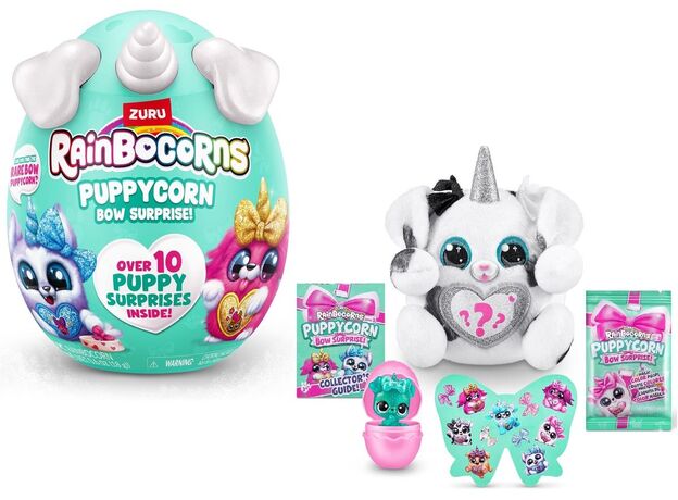 عروسک سورپرایزی رینبوکورنز RainBocoRns سری Puppycorn Bow Surprise با شاخ نقره ای, تنوع: 9269 - Silver, image 