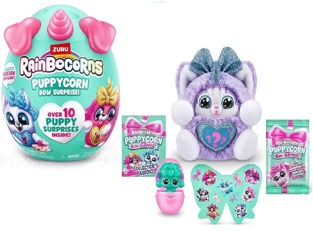 عروسک سورپرایزی رینبوکورنز RainBocoRns سری Puppycorn Bow Surprise با شاخ صورتی, تنوع: 9269 - Pink, image 