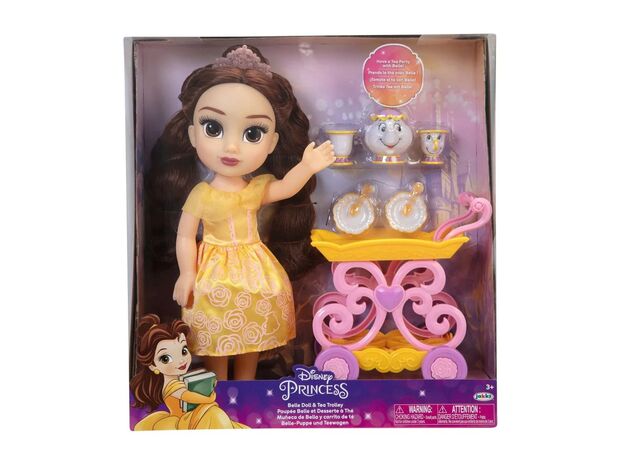 عروسک 35 سانتی پرنسس بل به همراه ترولی چای خوری Disney Princess, image 3