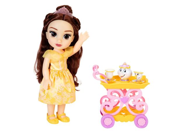 عروسک 35 سانتی پرنسس بل به همراه ترولی چای خوری Disney Princess, image 2