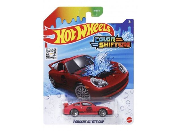 ماشین تغییر رنگ دهنده Hot Wheels سری Colour Shifters مدل Porsche 911 GT3 Cup, image 