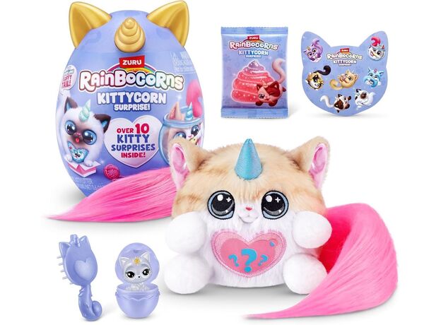 عروسک سورپرایزی رینبوکورنز RainBocoRns سری Kittycorn با دم صورتی, تنوع: 92116-Pink, image 