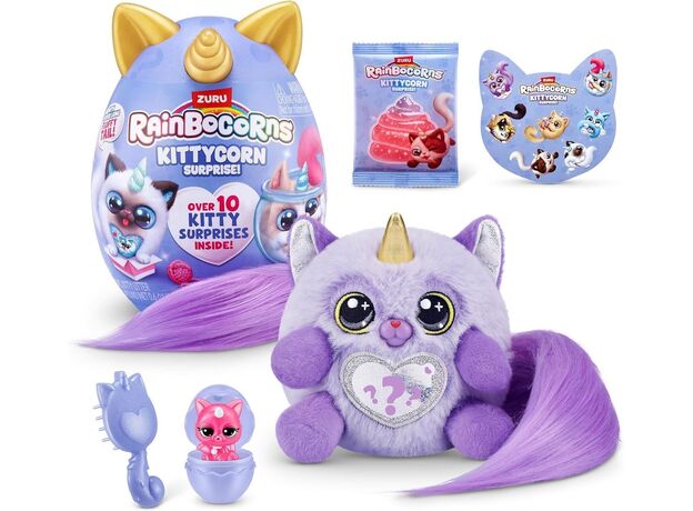 عروسک سورپرایزی رینبوکورنز RainBocoRns سری Kittycorn  با دم بنفش, تنوع: 92116-Purple, image 