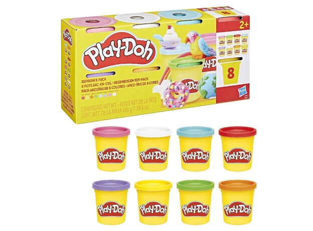 پک 8 تایی خمیربازی Play Doh مدل رنگین کمان, تنوع: G0513-Rainbow, image 
