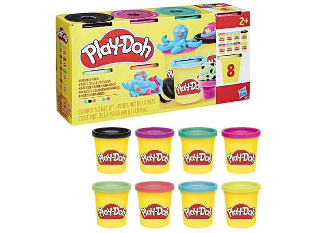 پک 8 تایی خمیربازی Play Doh مدل رنگارنگ, تنوع: G0513-Vibrant, image 