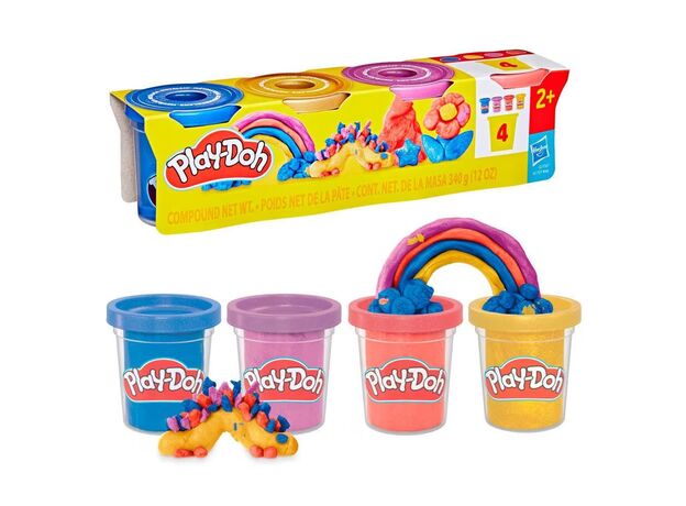 پک 4 تایی خمیربازی Play Doh مدل متالیک درخشان, image 