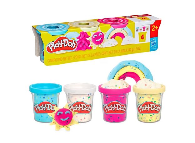 پک 4 تایی خمیربازی Play Doh با تکه های کاغذ رنگی, image 