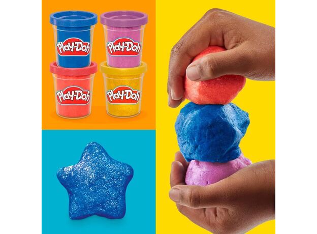 پک 4 تایی خمیربازی Play Doh مدل متالیک درخشان, image 2