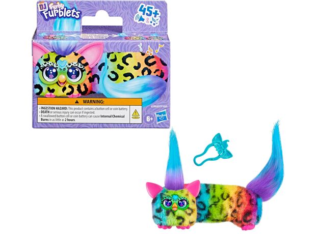 عروسک پولیشی رباتیک DJ فربی کوچولو DJ Furblets Furby مدل Rain-Bow-Kat, تنوع: G1783-Rain-Bow-Kat, image 