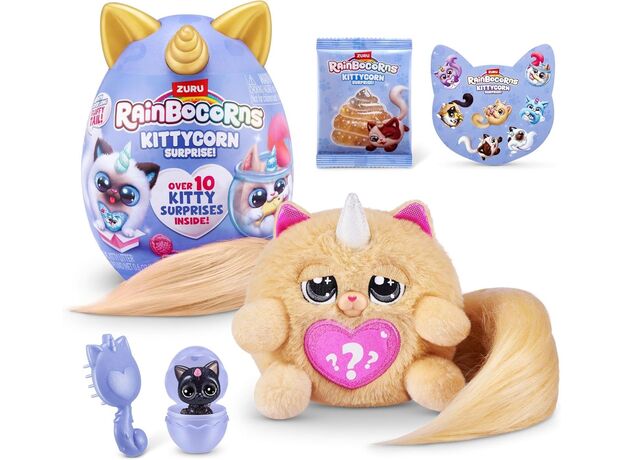 عروسک سورپرایزی رینبوکورنز RainBocoRns سری Kittycorn  با دم کاراملی, تنوع: 92116-Caramel, image 