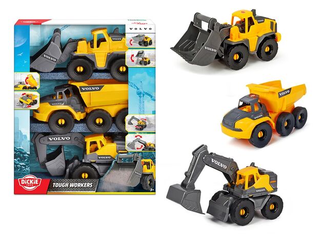 پک 3 تایی ماشین های عمرانی 26 سانتی ولوو Dickie Toys, image 