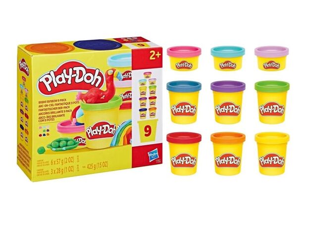 پک 9 تایی خمیربازی Play Doh مدل رنگین کمان درخشان, تنوع: F7369-bright rainbow, image  پک 9 تایی خمیربازی Play Doh مدل رنگین کمان درخشان, تنوع: F7369-bright rainbow, image