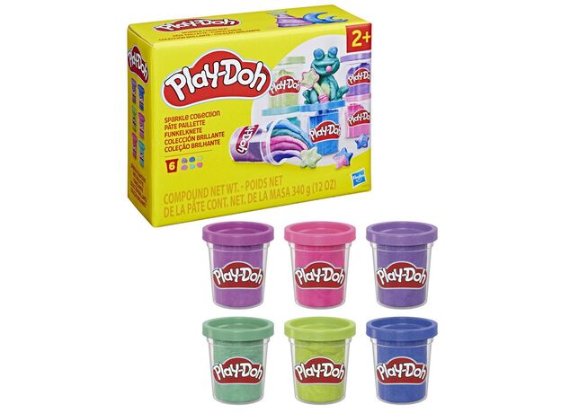 پک 6 تایی خمیربازی Play Doh مدل قورباغه درخشان, image  پک 6 تایی خمیربازی Play Doh مدل قورباغه درخشان, image