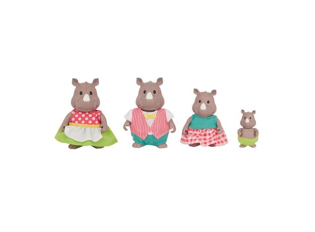 خانواده 4 نفری کرگدن های Li'l Woodzeez مدل Rumbles Rhino, image 3