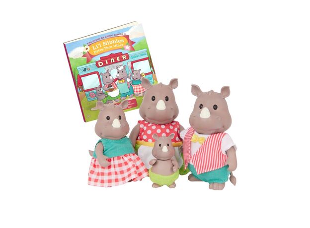 خانواده 4 نفری کرگدن های Li'l Woodzeez مدل Rumbles Rhino, image 