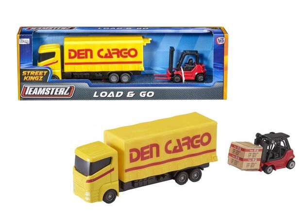 کامیون حمل بار و لیفتراک Teamsterz مدل Den Cargo, image  کامیون حمل بار و لیفتراک Teamsterz مدل Den Cargo, image