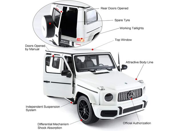ماشین کنترلی مرسدس بنز G63 AMG سفید راستار با مقیاس 1:14, image 4