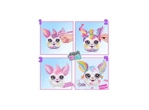 عروسک پولیشی Hairiffic mini مدل pinkie همراه با ایر براش, image 4