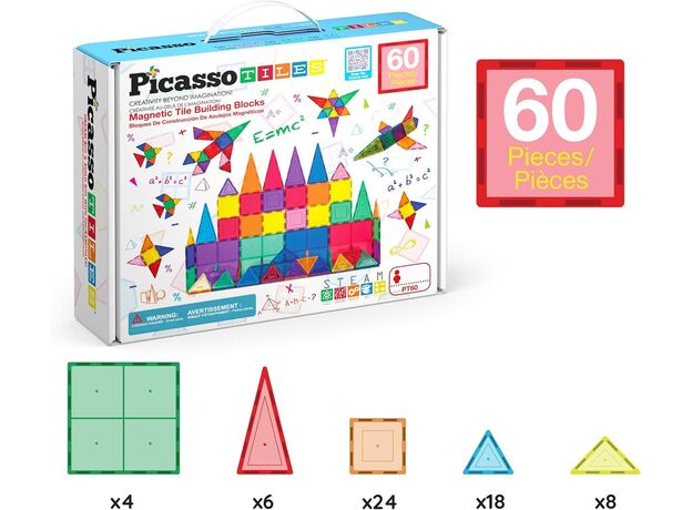 ست 60 عددی بلاک های سه بعدی مغناطیسی پیکاسو, image 