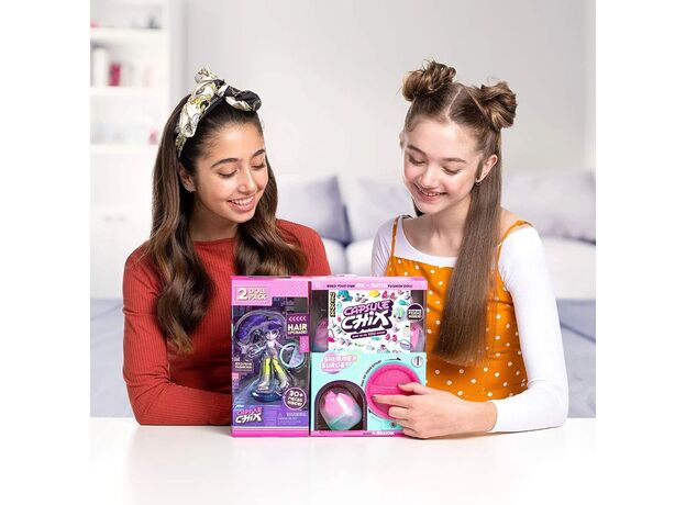 پک 2 تایی عروسک های فشن سورپرایزی Capsule Chix مدل Shimmer Surge با موهای بنفش, image 2