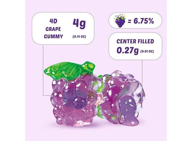 پاستیل 54 گرمی میوه ای انگور 4 بعدی Amos, تنوع: 51165-Grape, image 2