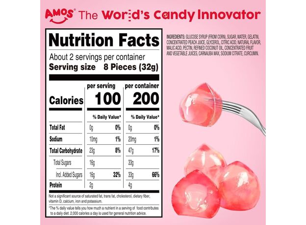 پاستیل 54 گرمی میوه ای هلو 4 بعدی Amos, تنوع: 73228-Peach, image 10