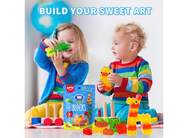 پاستیل 64 گرمی طرح بلاک ساختنی 4 بعدی Amos, image 2