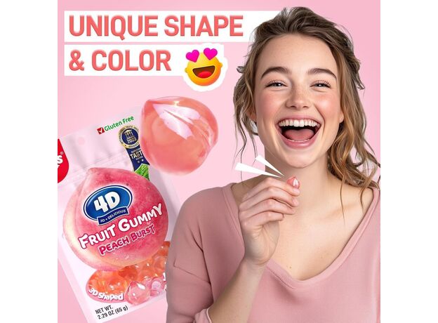 پاستیل 54 گرمی میوه ای هلو 4 بعدی Amos, تنوع: 73228-Peach, image 7