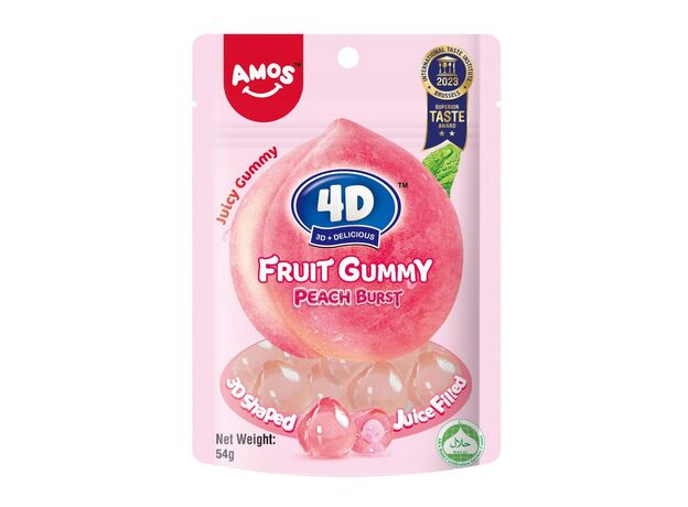 پاستیل 54 گرمی میوه ای هلو 4 بعدی Amos, تنوع: 73228-Peach, image 