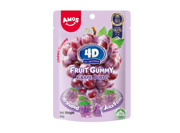 پاستیل 54 گرمی میوه ای انگور 4 بعدی Amos, تنوع: 51165-Grape, image 