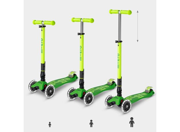 اسکوتر مکسی دلوکس جمع شو مایکرو Micro با چرخ های چراغ دار مدل سبز فسفری, تنوع: MMD229-Green, image 8