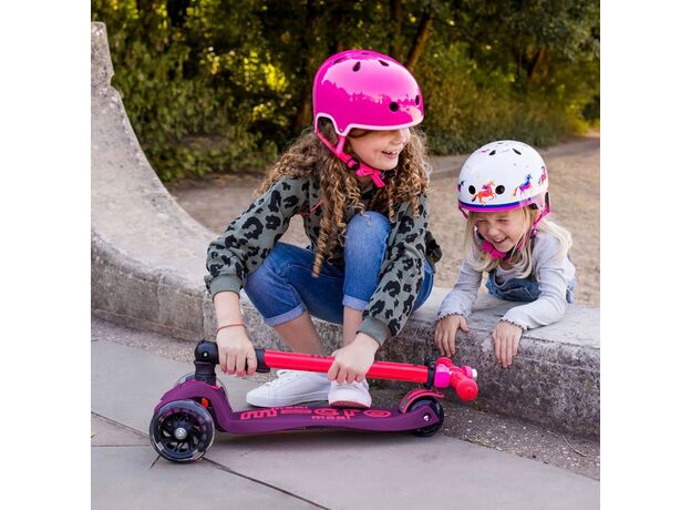 اسکوتر مکسی دلوکس جمع شو مایکرو Micro با چرخ های چراغ دار مدل صورتی نئونی, تنوع: MMD228-Pink, image 5