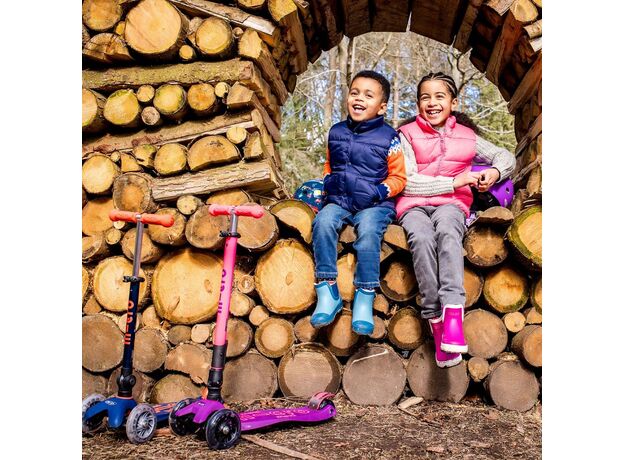 اسکوتر مکسی دلوکس جمع شو مایکرو Micro با چرخ های چراغ دار مدل صورتی نئونی, تنوع: MMD228-Pink, image 7