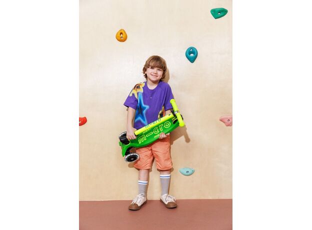 اسکوتر مکسی دلوکس جمع شو مایکرو Micro با چرخ های چراغ دار مدل سبز فسفری, تنوع: MMD229-Green, image 3