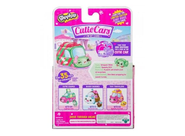 ماشین کادوپیچ شده Cutie Cars Shopkins, تنوع: 58300SK-Wrapper Rider, image 3