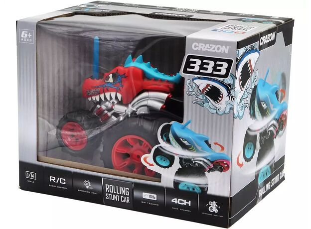 ماشین کنترلی 5 چرخ Shark Monster Truck طرح دایناسور قرمز Crazon با مقیاس 1:14, تنوع: WL22162-Red, image 6