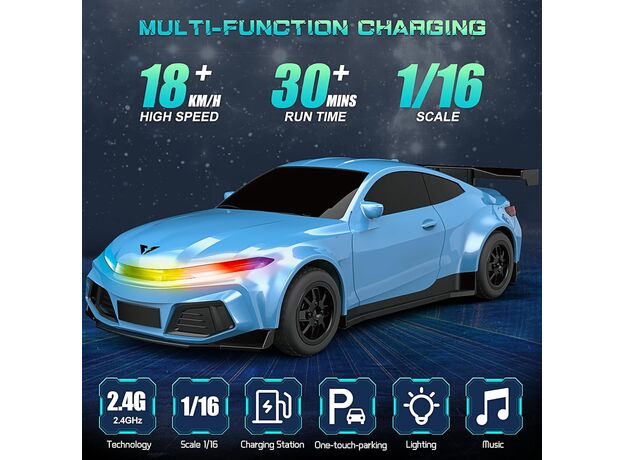 ماشین برقی کنترلی آبی Crazon به همراه ایستگاه شارژ در مقیاس 1:16, تنوع: XN24161-Blue, image 3